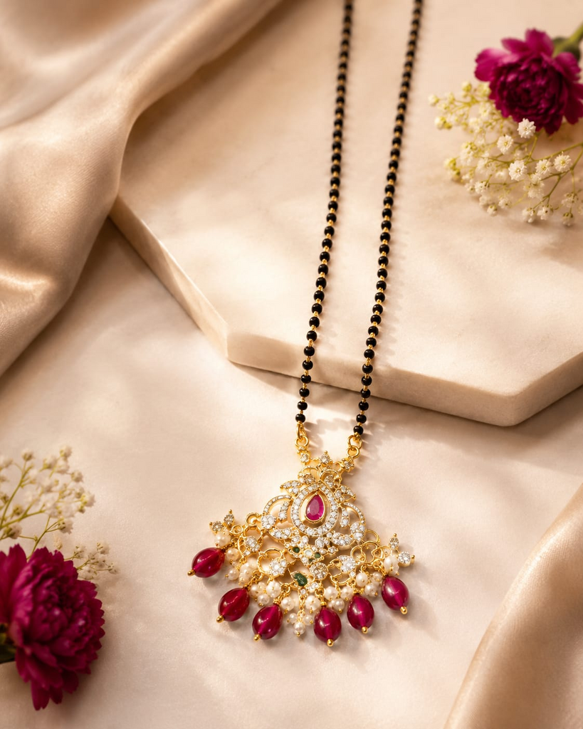 Ruby premium designer ad pendant  Mangalsutra