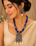 Traditional Blue Statement Necklace