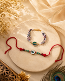 Peacock Charm Rakhi set combo