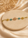 Pastel Flower & Crystal Bloom Bracelet