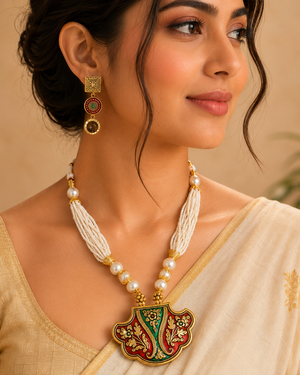 Handmade Heritage Meenakari Beaded Necklace