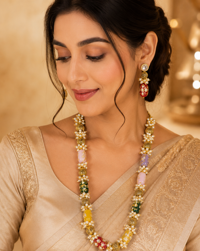 Festive Pearl Statement Necklace