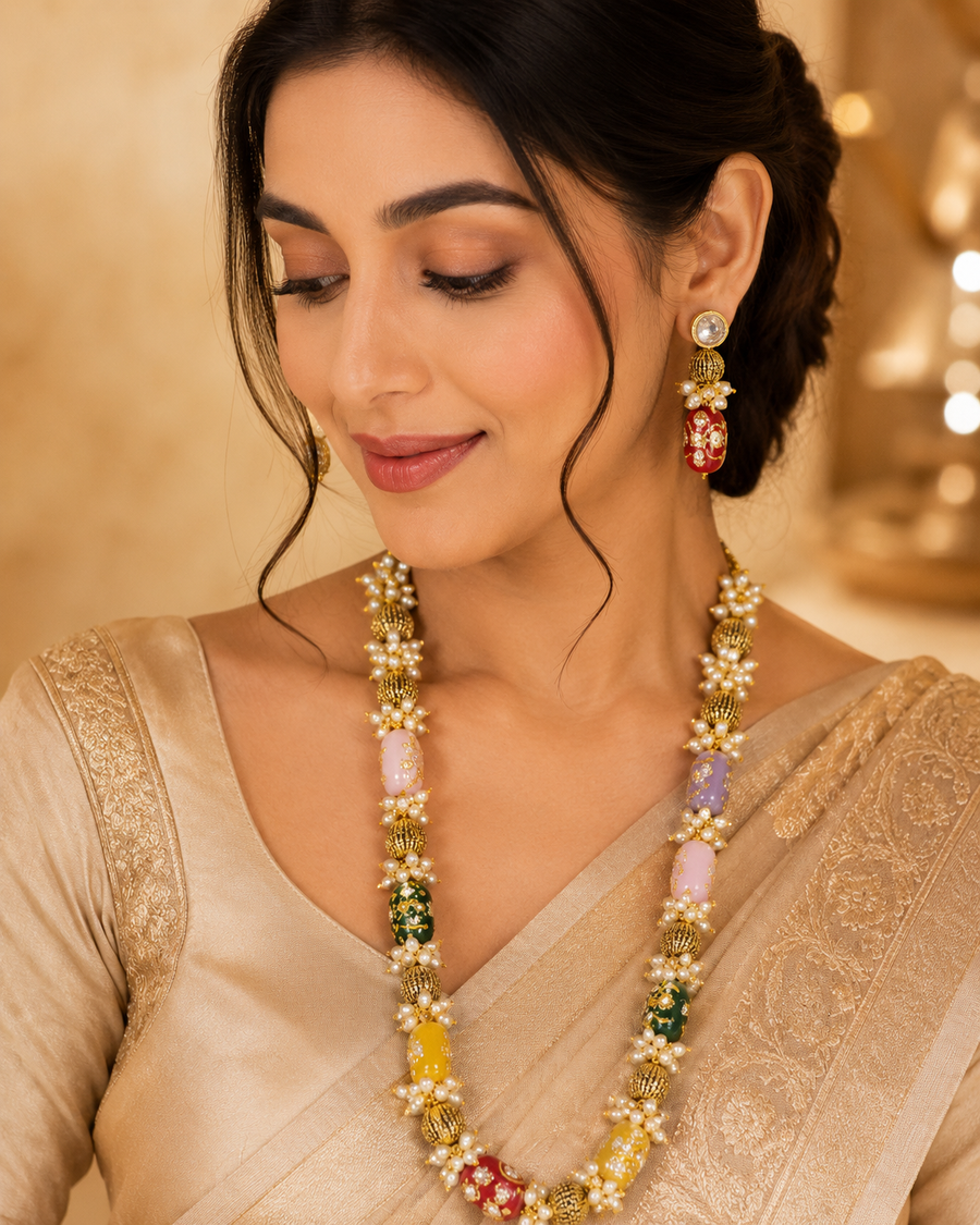 Festive Pearl Statement Necklace
