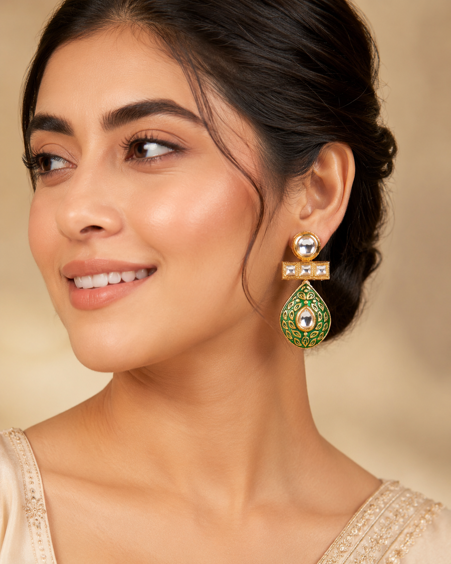 Heritage Kundan Statement Earrings