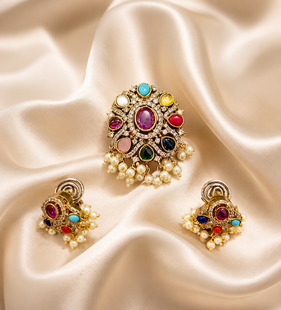 Navratna Pearl Necklace