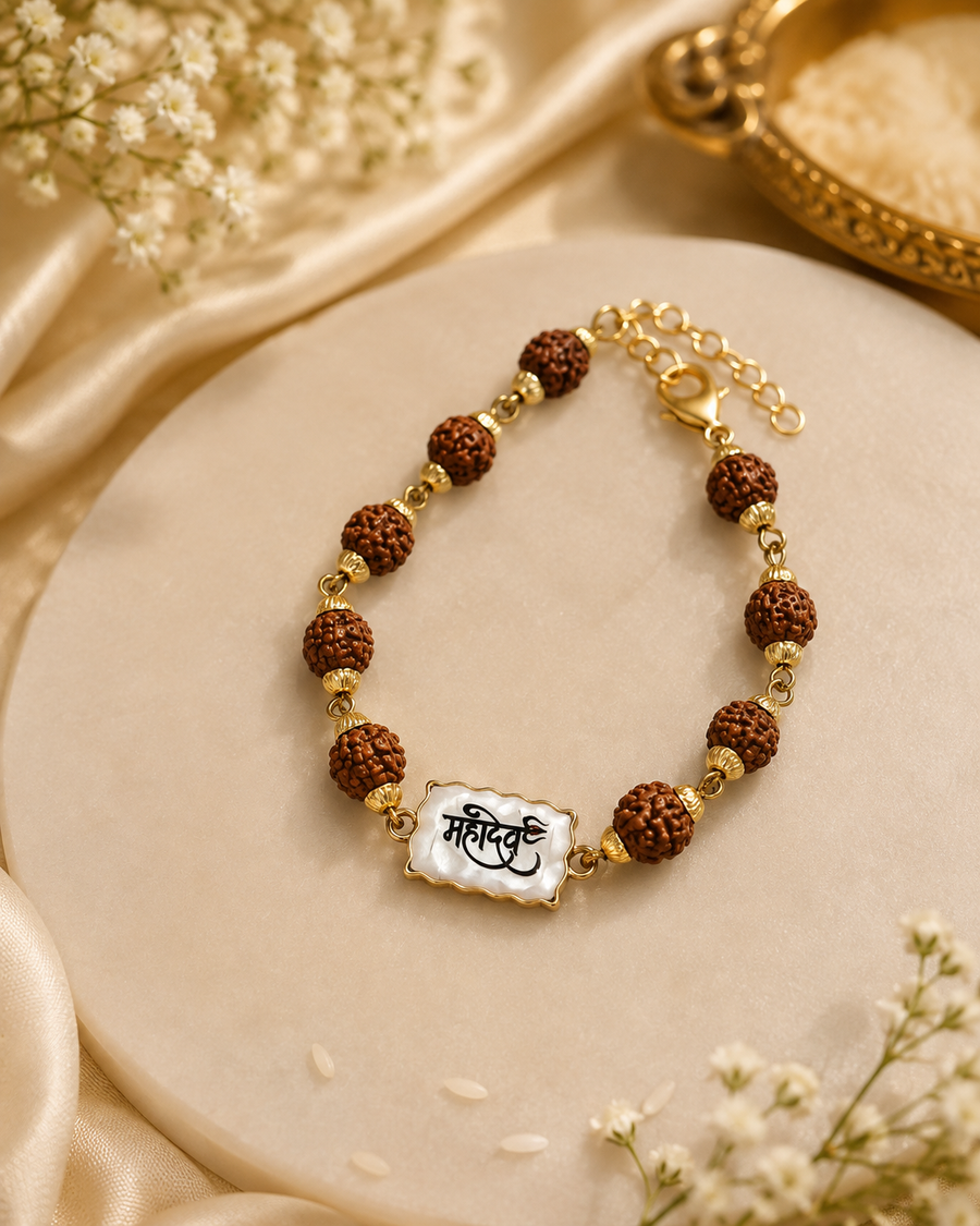 Mahadev Rudraksha Rakhi & Bracelet