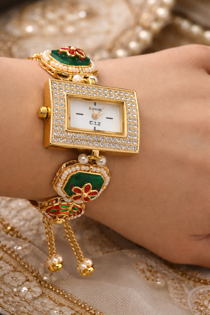 Kundan  Bracelet Watch