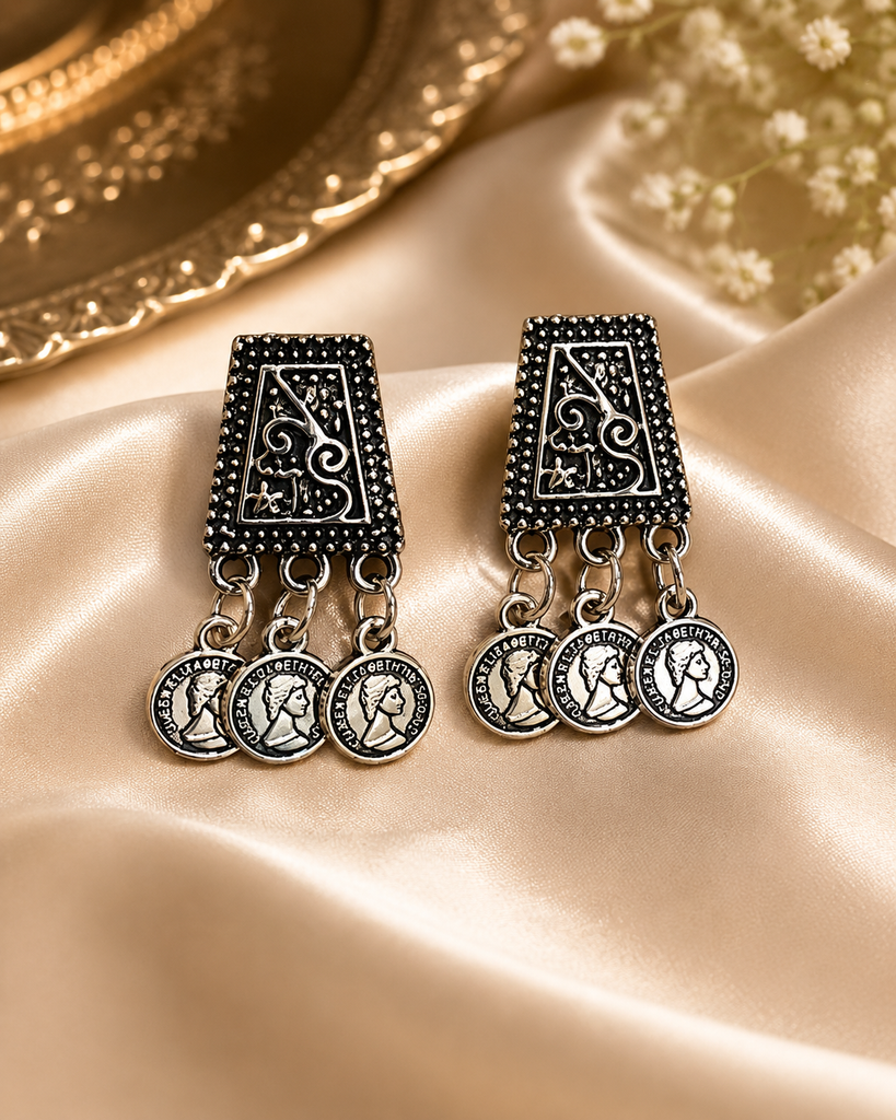Vintage Coin Drop Earrings