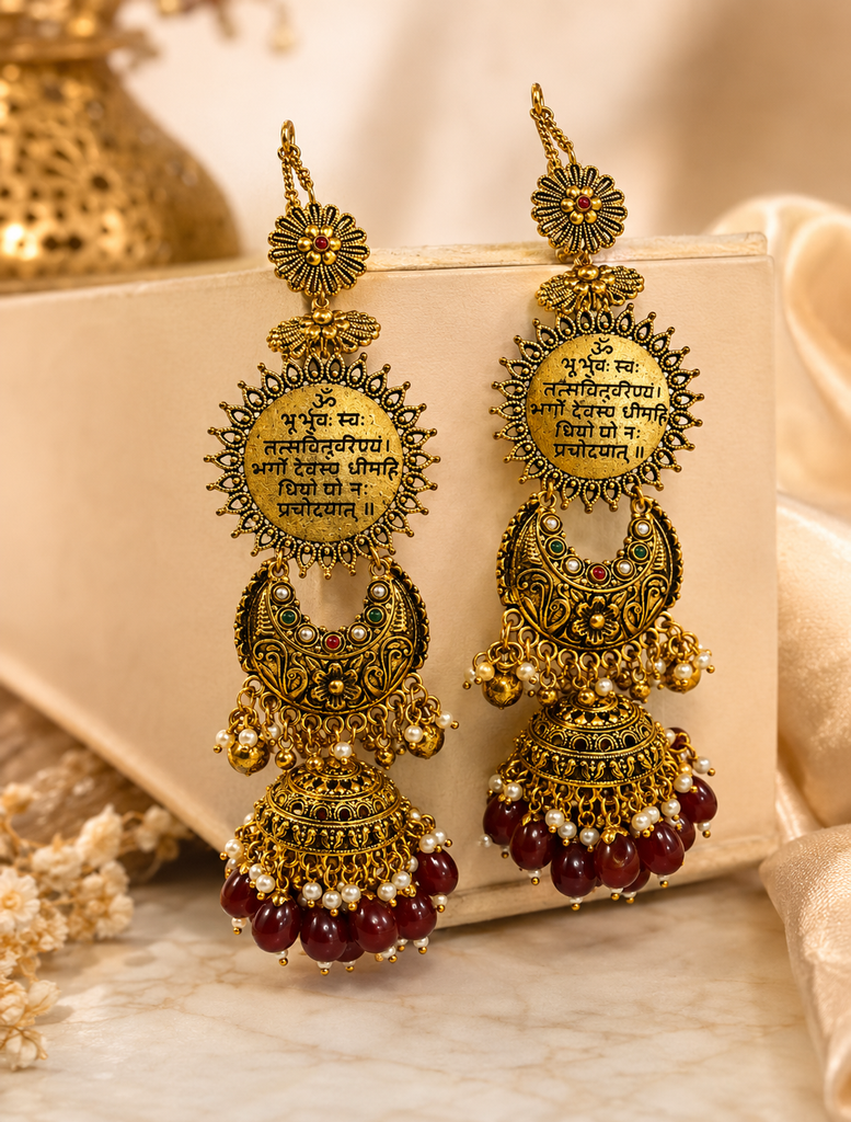 Divine Mantra Statement Earrings
