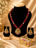Statement & Semiprecious stone beads with Premium Pendant Necklace Set
