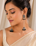 Ethnic  Oxidised  Jhumka Earrings