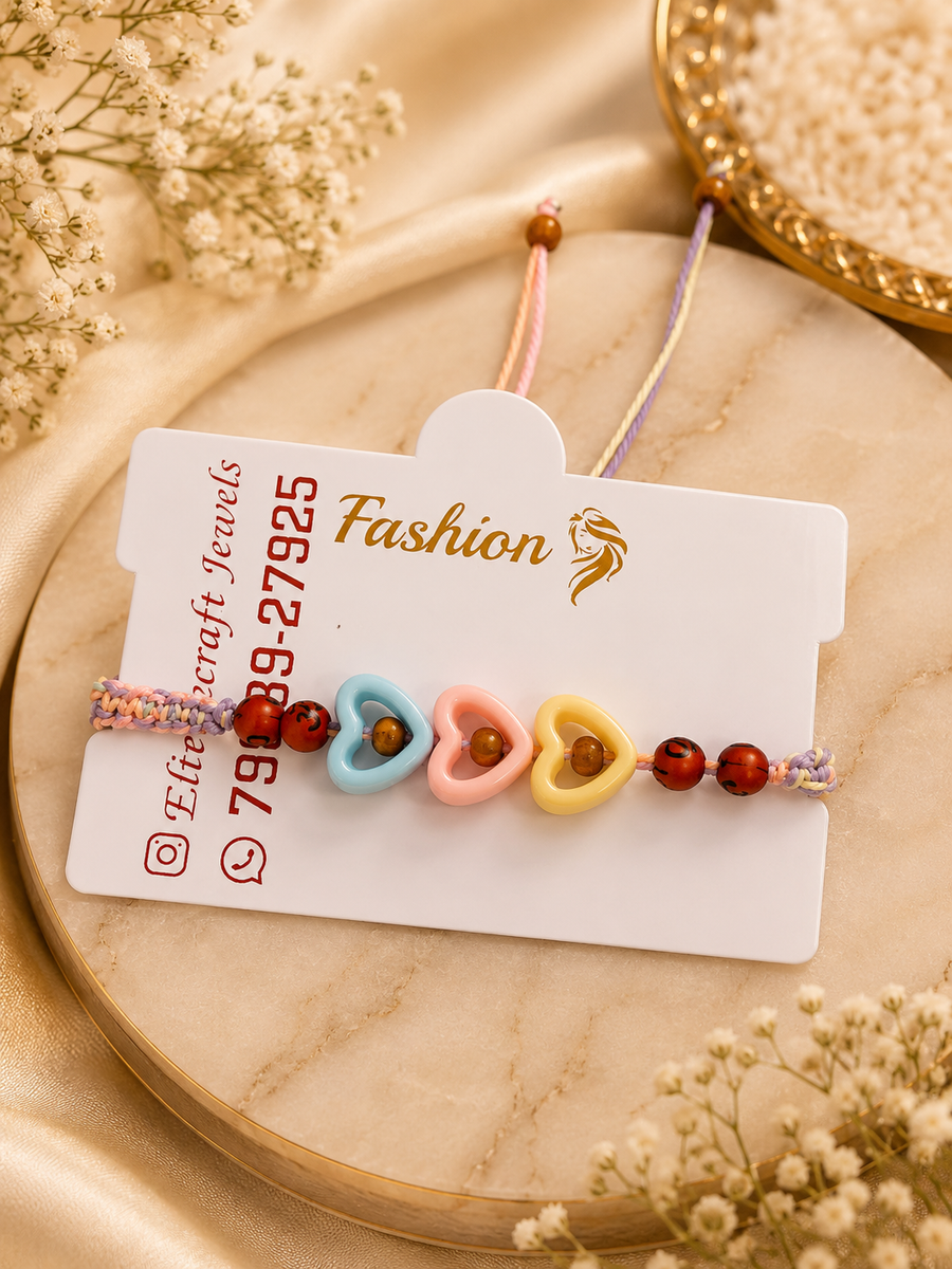 Pastel Heart  Kids  Handmade Rakhi