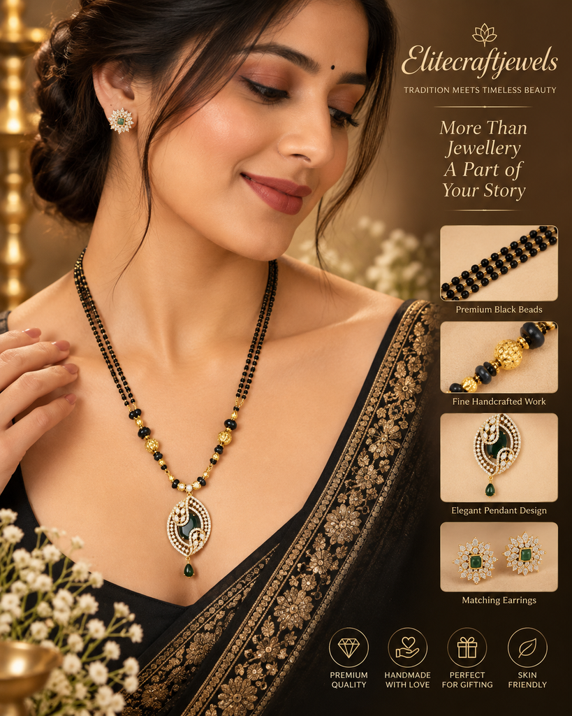 Elegant Green Pendant Mangalsutra Set