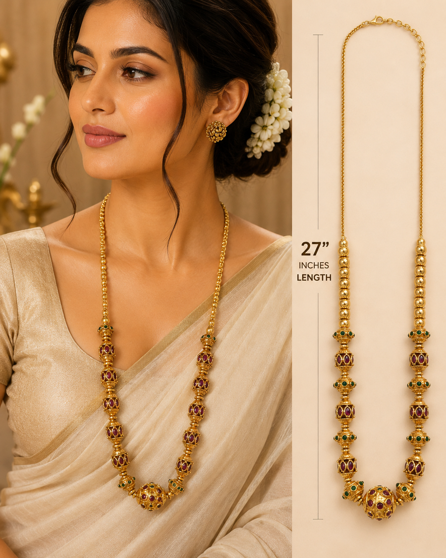 Traditional   Nakshi Beaded  & Elegant Temple Style Necklace set