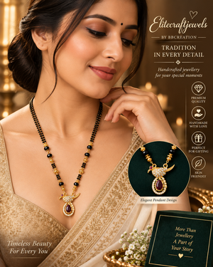 Traditional Peacock Pendant Mangalsutra without earning