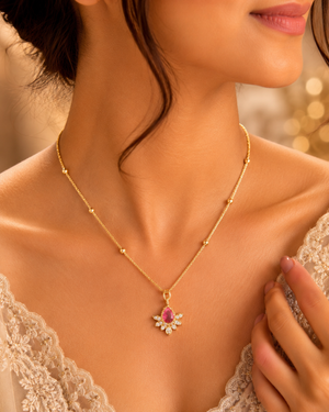 Antitranish & adjustable Blossom Stone Pendant Chain
