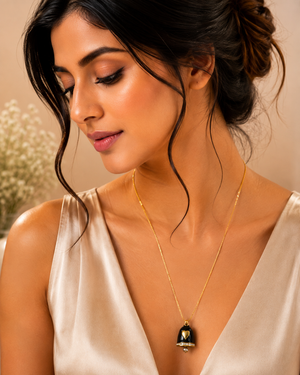 Black Bell Pendant & Chain