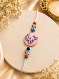 Handmade  Rotating Unicorn Charm Rakhi