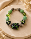 Emerald Bloom & Green Crystal Bracelet