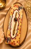 Traditional Woven  Meenakari kundan Rakhi
