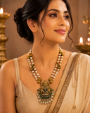 Customised Stone & Nakshi Pendent set with premium pearl & Nakshi balls
