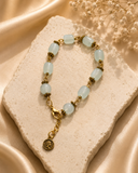 Aqua Frost Blue  Tumble glass beads Bracelet