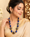 Royal Sapphire Designer& Semiprecious Stone Bead Necklace