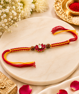 Lotus Kundan Rakhi