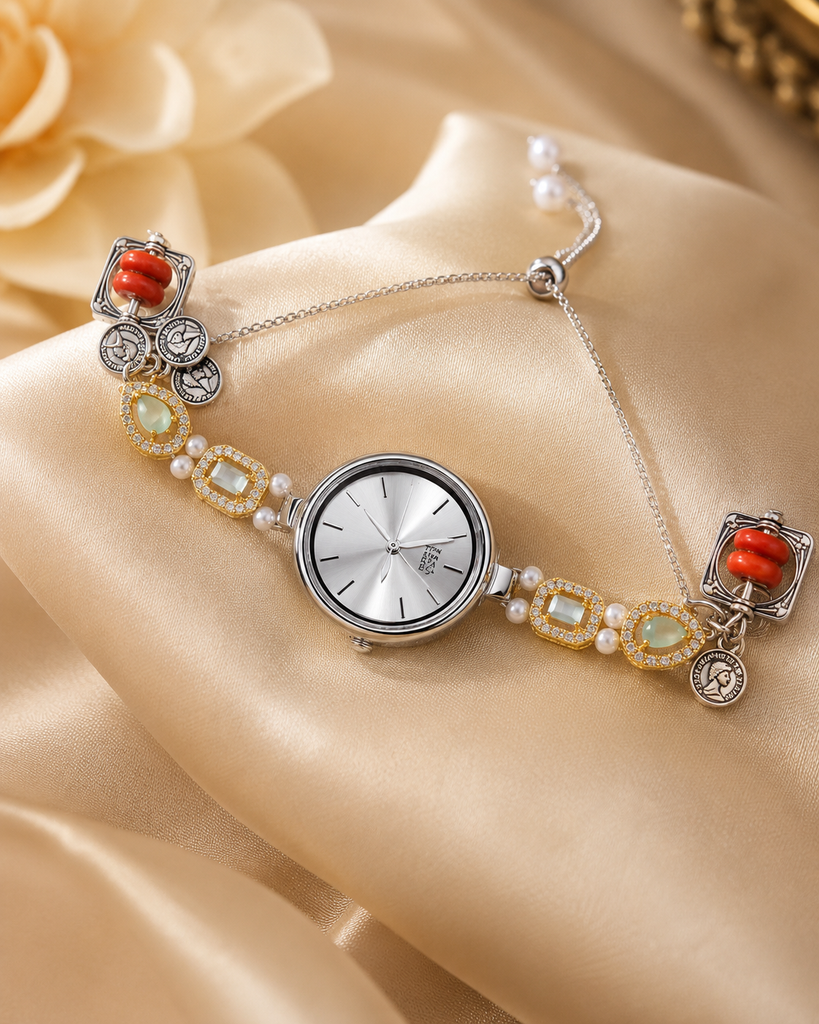 Ad Kundan  Silver Wrist ⌚