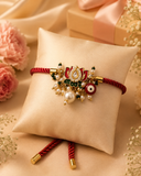 Lotus  Kundan Pearl Designer Rakhi