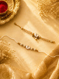 White lotus & pearl couple rakhi