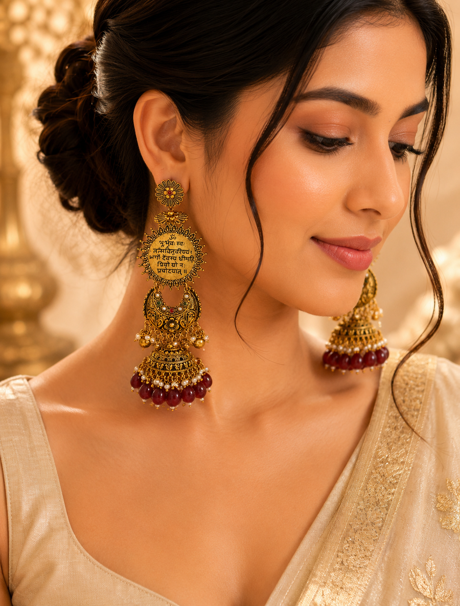 Divine Mantra Statement Earrings