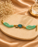 Ocean Glow & Agate Charm Bracelet