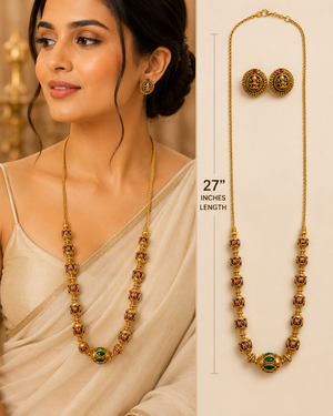 Traditional  Nakshi Beads  Long Necklace Set