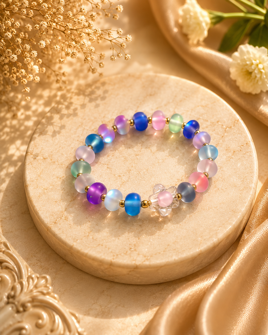 Handmade aura beads &Aurora Glow Bracelet