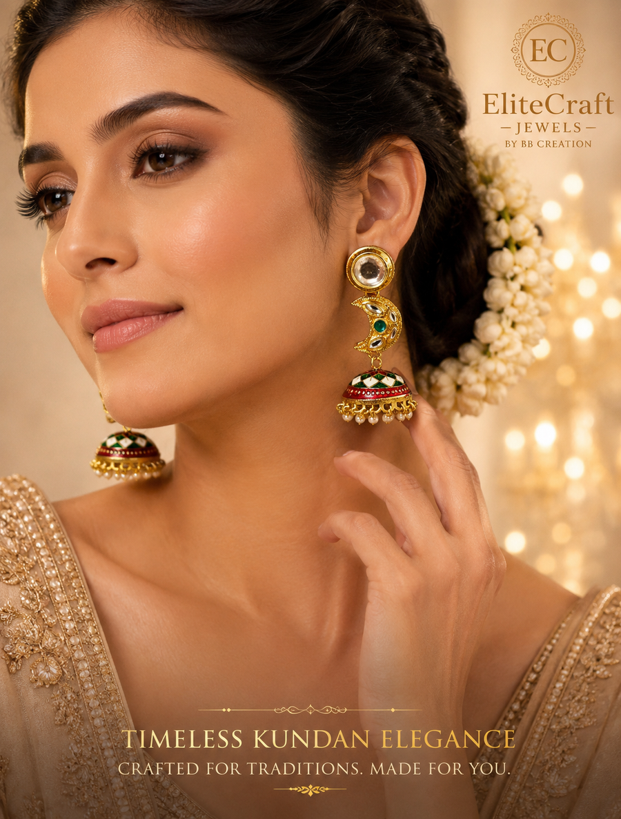Meenakari Jhumka Drop Earrings