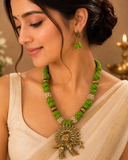Green Thread Statement Necklace