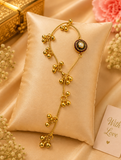 Golden Pearl Dangler Bracelet & Kashmiri rakhi