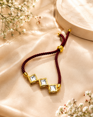 Triple Kundan Rakhi