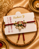 Lotus  Kundan Pearl Designer Rakhi