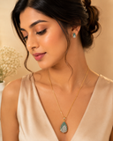 Ad  Aqua Green Pendant Chain Set