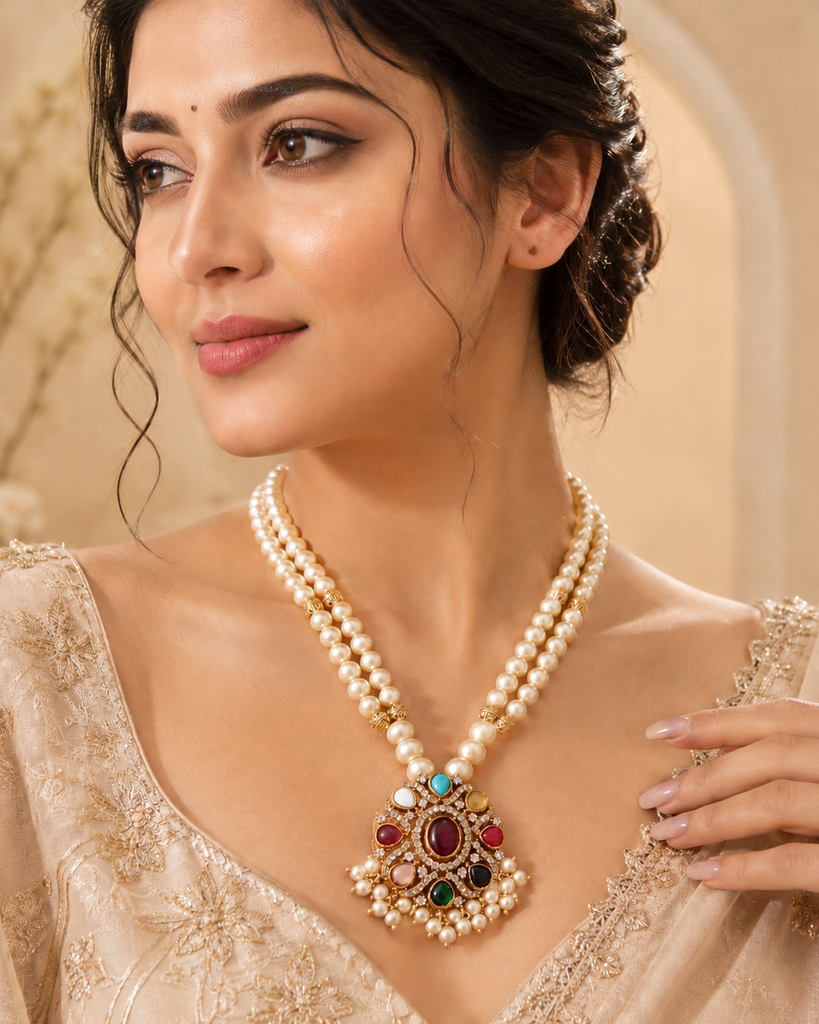 Navratna Pearl Necklace