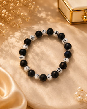 Black White Om Bracelet