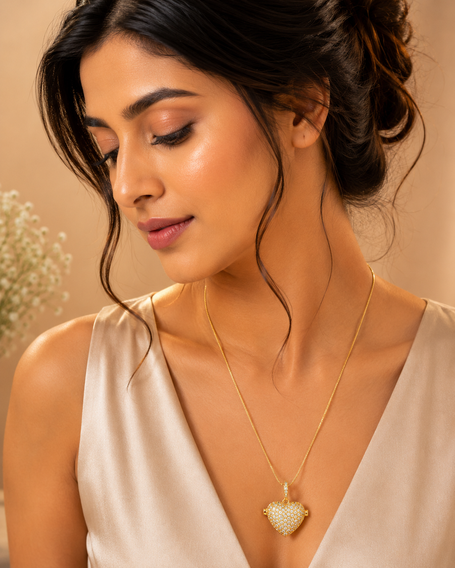 Ad  Heart Pendant  chain