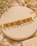 Rajwadi Patti  & Royal Kundan Mesh Bracelet