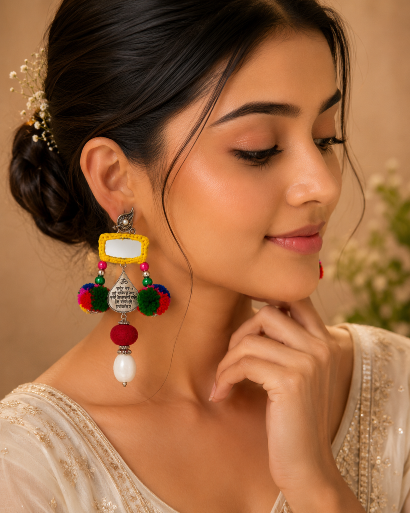 Handmade Multicolour Boho Statement Earrings