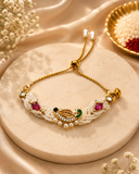 Heritage Peacock Kundan & Pearl Bracelet