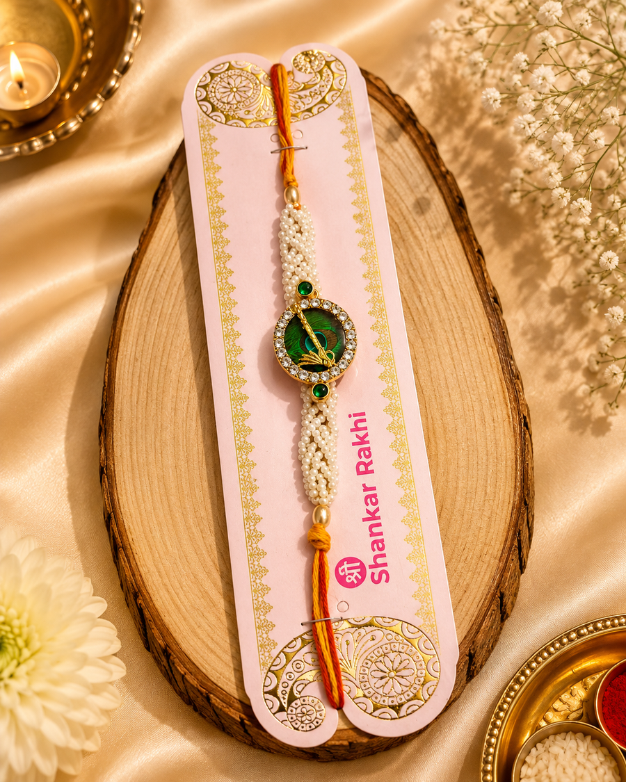 Peacock Pearl Handmade Rakh