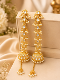 Pearl Kundan Long Jhumkas