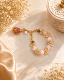Blush  pink Pearl Charm Bracelet